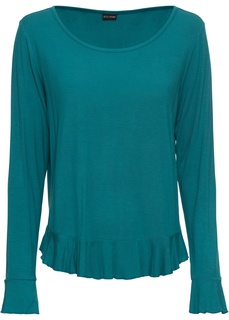 Футболка с длинным рукавом и воланом Bonprix