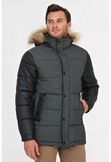 Короткая утепленная куртка с отделкой мехом енота Urban Fashion for men