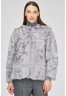 Утепленная шуба из овчины калган Virtuale Fur Collection