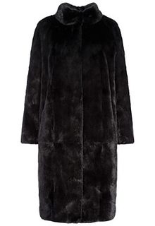 Норковая шуба с воротником-стойкой