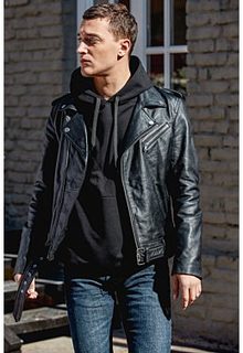 Кожаная косуха с ремнем Urban Fashion for men