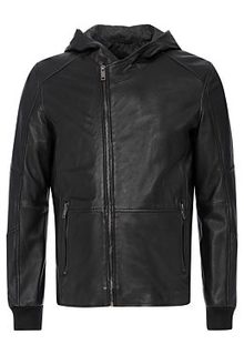 Кожаная куртка с капюшоном Urban Fashion for men