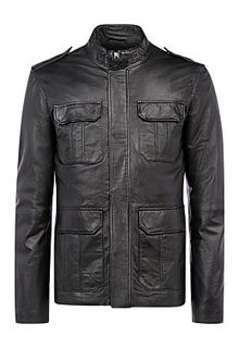 Мужская куртка из натуральной кожи на синтепоне Urban Fashion for men