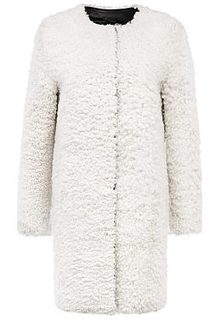 Пальто из овчины с отделкой натуральной кожей Снежная Королева