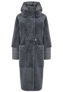 Пальто из овчины со съемными рукавами и капюшоном Virtuale Fur Collection