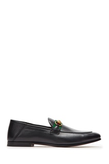 Черные лоферы Horsebit Web Gucci Man