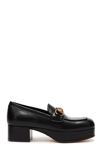 Черные лоферы на платформе Horsebit Gucci
