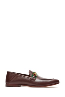 Коричневые лоферы Horsebit Web Gucci Man