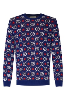 Джемпер со звездами и мотивом GG Gucci Man