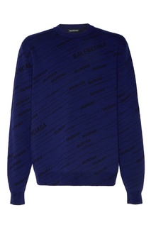 Синий джемпер с логотипами Balenciaga Man