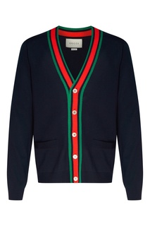 Трикотажный кардиган с контрастной отделкой Gucci Man