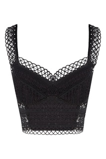 Черный кружевной кроп-топ Arca Charo Ruiz
