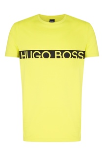 Желтая футболка с логотипом Hugo Boss