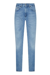 Голубые джинсы с потертостями Hugo Boss