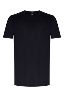 Хлопковая иссиня-черная футболка Hugo Boss