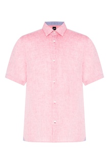 Розовая льняная рубашка Hugo Boss