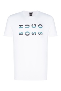 Белая футболка с логотипом Hugo Boss