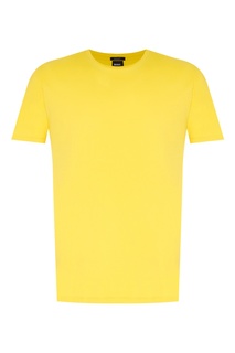 Желтая хлопковая футболка Hugo Boss