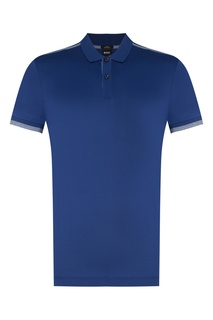 Синее поло с отделкой Hugo Boss