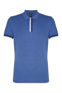 Синее поло с контрастной отделкой Hugo Boss