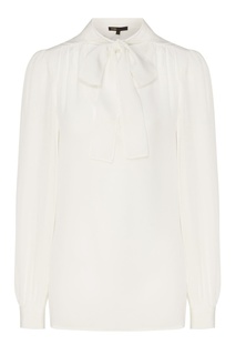 Белая блуза с воротником аскот Maje