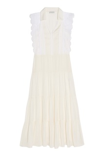 Белое платье из вискозы Sandro