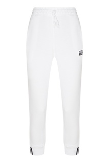 Белые брюки с заниженной линией шага Adidas