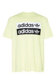 Лимонно-желтая футболка с двойным логотипом Adidas