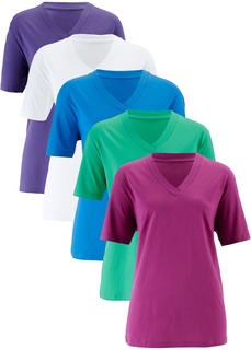 Удлиненная футболка с коротким рукавом (5 шт.) Bonprix