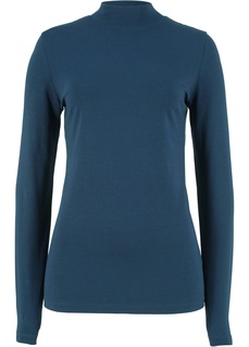 Футболка стрейчевая с длинным рукавом и воротником-стойкой Bonprix