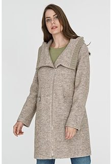 Полушерстяное пальто с капюшоном Elema