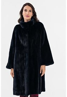 Норковая шуба с отделкой натуральной кожей De la Manie