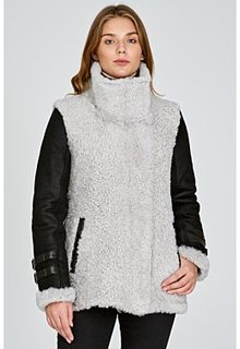 Комбинированная куртка из овчины La Reine Blanche