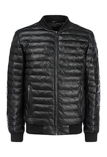 Зимний кожаный бомбер на искусственном пуху Urban Fashion for men
