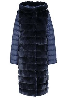 Комбинированная шуба из меха кролика Virtuale Fur Collection