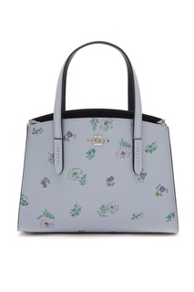 Голубая сумка Charlie Carryall с рисунком Coach