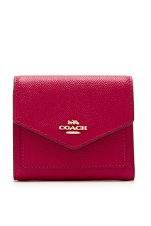 Красный кожаный кошелек Coach