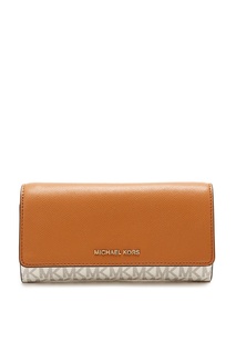 Бело-коричневая сумка Crossbodies Michael Kors
