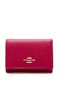 Красный кошелек из кожи Coach