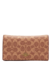 Коричневая сумка-трансформер с монограммами Coach