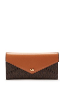 Темно-коричневый кошелек Money Pieces с монограммами Michael Kors
