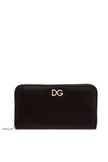 Черный сафьяновый кошелек Dolce & Gabbana