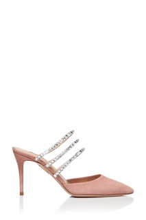 Пудровые мюли с кристаллами Donata 85 Aquazzura