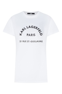 Белая футболка с контрастным логотипом Karl Lagerfeld