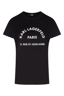 Черная футболка с контрастным логотипом Karl Lagerfeld