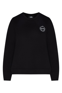 Черный свитшот с круглым логотипом Karl Lagerfeld