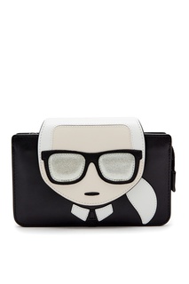 Клатч с отделкой и тремя отделениями Karl Lagerfeld