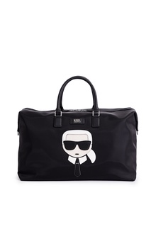 Черная дорожная сумка с аппликацией Karl Lagerfeld
