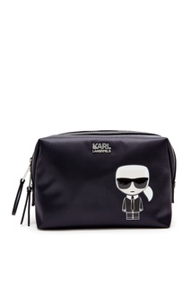 Нейлоновая косметичка с символикой бренда Karl Lagerfeld