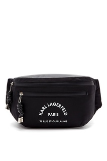 Черная текстильная сумка на пояс Karl Lagerfeld